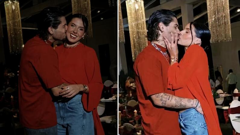 Zé Felipe posa agarradinho com Ana Castela no 1º Natal juntos