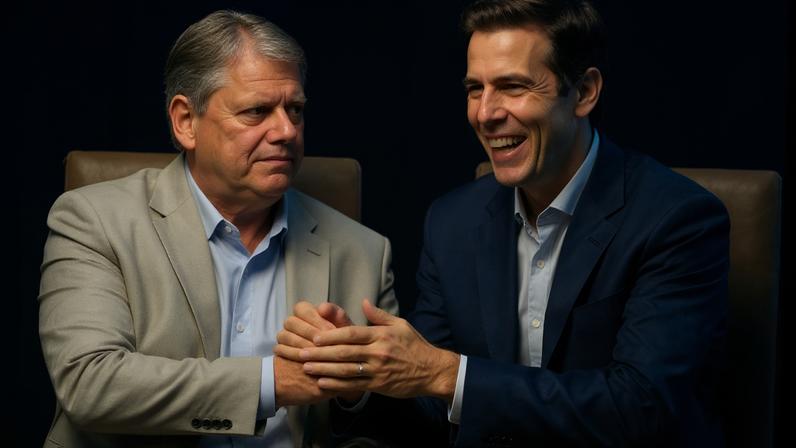 O governador Tarcísio de Freitas (Republicanos) e o secretário de educação, Renato Feder. Créditos: Flávio Florido/EducaçãoSP