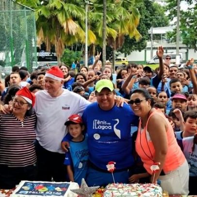 Projeto Tênis na Lagoa promove 22ª Festa de Natal para mais de 200 crianças