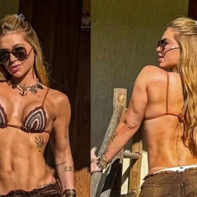 Virginia Fonseca posa de biquíni em Trancoso, Bahia