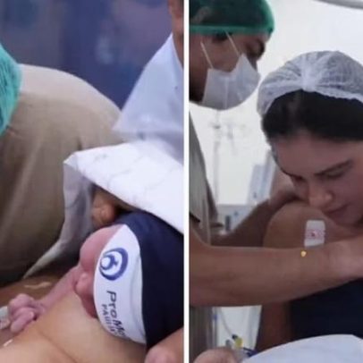 Mariana Rios compartilha registros do parto do primeiro filho, Palo