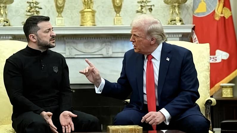 O presidente da Ucrânia, Volodimir Zelensky, e o presidente dos EUA, Donald Trump. Foto: Saul Loeb/AFP