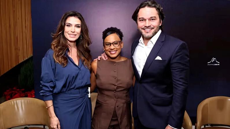 Cynthia Veit, Rebeca Andrade e Dr Veit — Foto: Vera Donato Fotografias