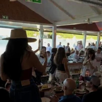 Jeff Bezos e Lauren Sánchez são vistos em festa em St. Barts
