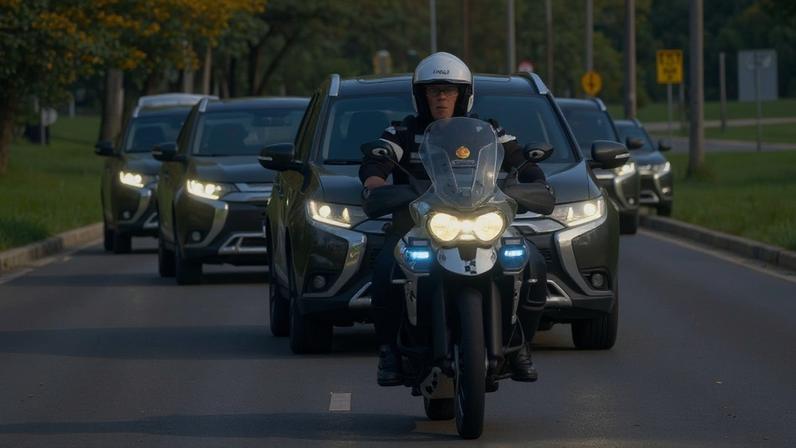 Imagens do comboio do ex-presidente — Foto: Afonso Ferreira/TV Globo