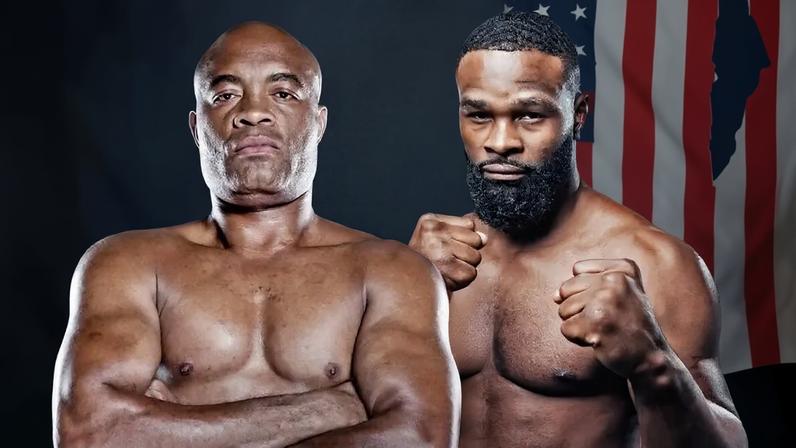 Woodley pega Anderson Silva em evento de boxe (Foto: Reprodução Instagram Therealest)
