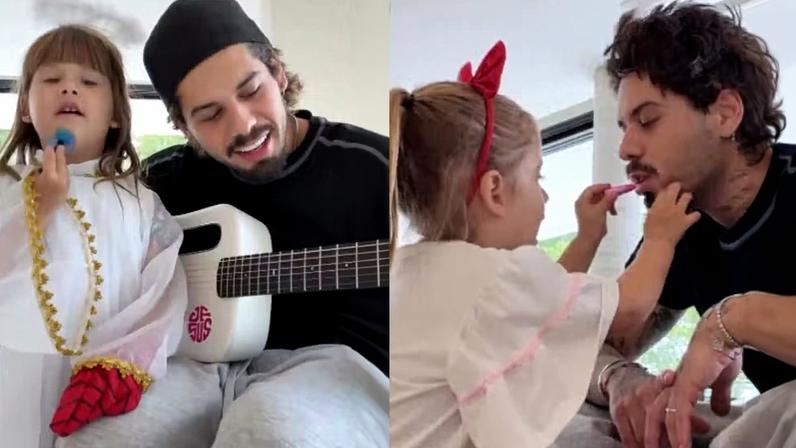 Zé Felipe brinca com os filhos — Foto: Reprodução/Instagram