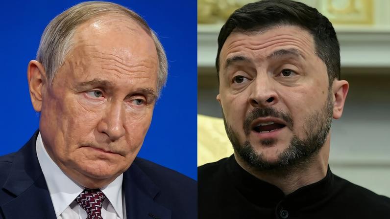 Putin, Trump e Zelensky –Fotos: AFP