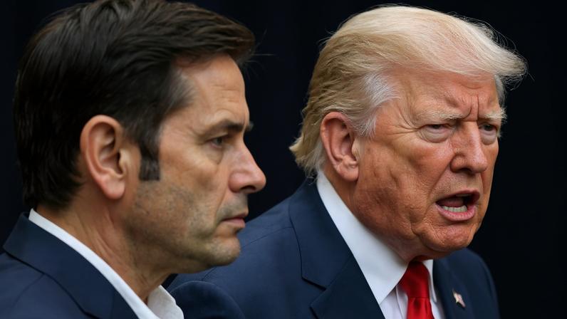O presidente Donald Trump ao lado do secretário de Estado Marco Rubio. Foto: ANDREW CABALLERO-REYNOLDS /AFP