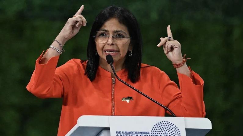 A presidenta interina da Venezuela, Delcy Rodríguez. Foto: Juan Barreto/AFP