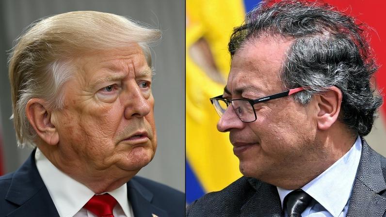 Os presidentes dos Estados Unidos, Donald Trump; e da Colômbia, Gustavo Petro – Fotos: Brendan SMIALOWSKI e Juan BARRETO / AFP
