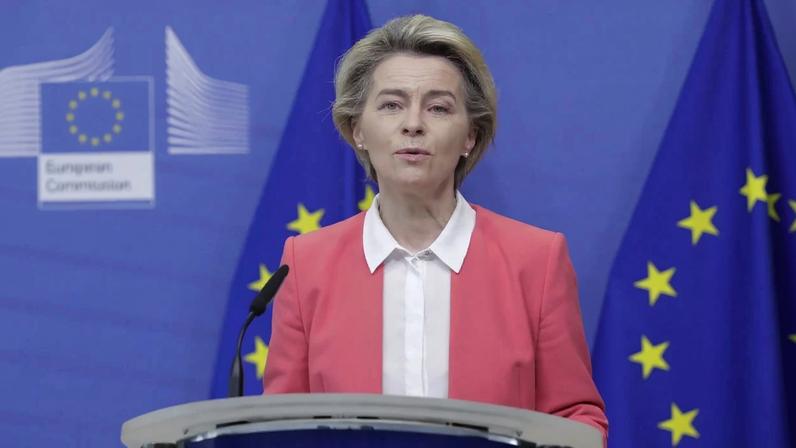 A presidente da União Europeia, Ursula von der Leyen. Foto: Olivier Hoslet/AFP