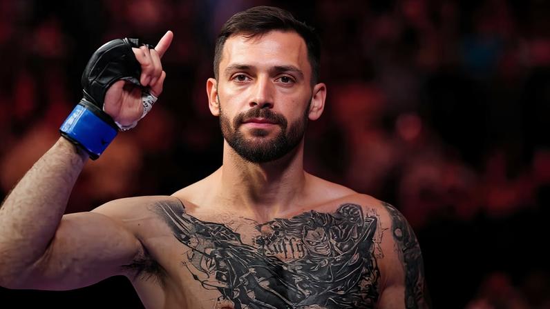 Mauricio Ruffy comemora a vitória no UFC 313. (Foto por Chris Unger/Zuffa LLC)