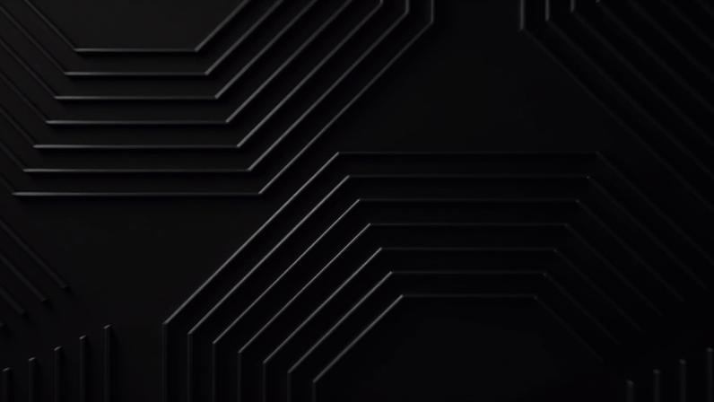 A black background with 3D Octagonal elements