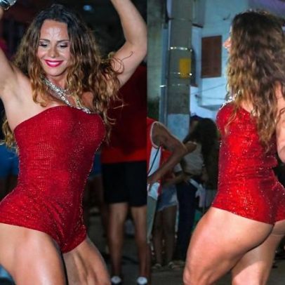 Viviane Araújo impressiona com pernas no Carnaval 2026; filho rouba a cena
