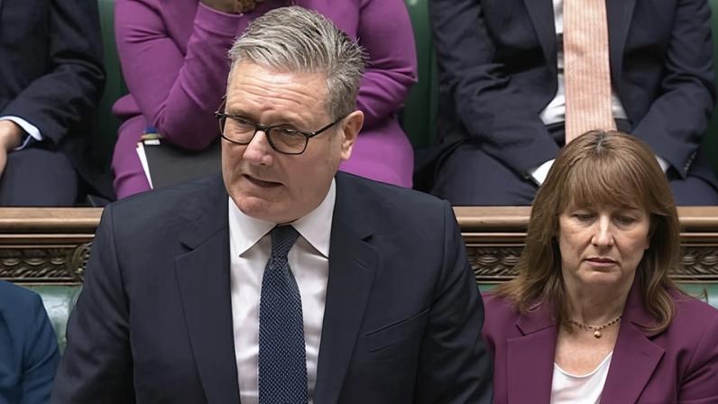 Keir Starmer speaking during PMQs in the House of Commons.