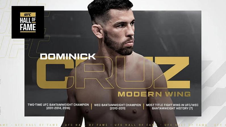 Arte anunciando Dominick Cruz como membro do Hall da Fama do UFC. (Divulgação)