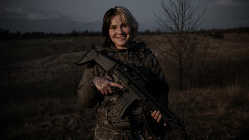 Left: Timofey Anufriev, a member of the Russian Volunteer Corps, who has died aged 21. Right: Lana Chornohorska, a volunteer drone operator, who has died aged 27