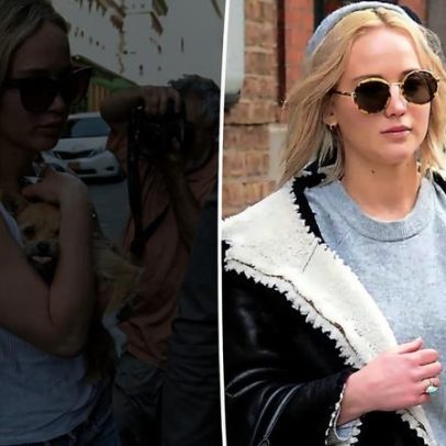 Jennifer Lawrence recoloca cão após mordida que atingiu seu filho