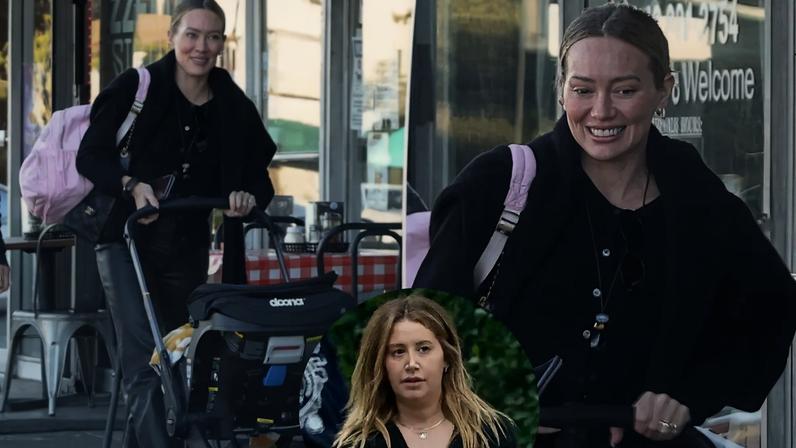Hilary Duff appears to be brushing off the drama surrounding her mom group.