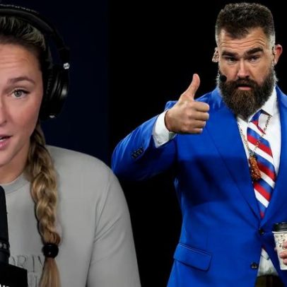 Kylie Kelce elogia o novo visual polido de Jason Kelce