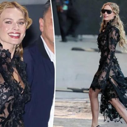 Renda gótica e saltos altos na divulgação de Wuthering Heights com Margot Robbie