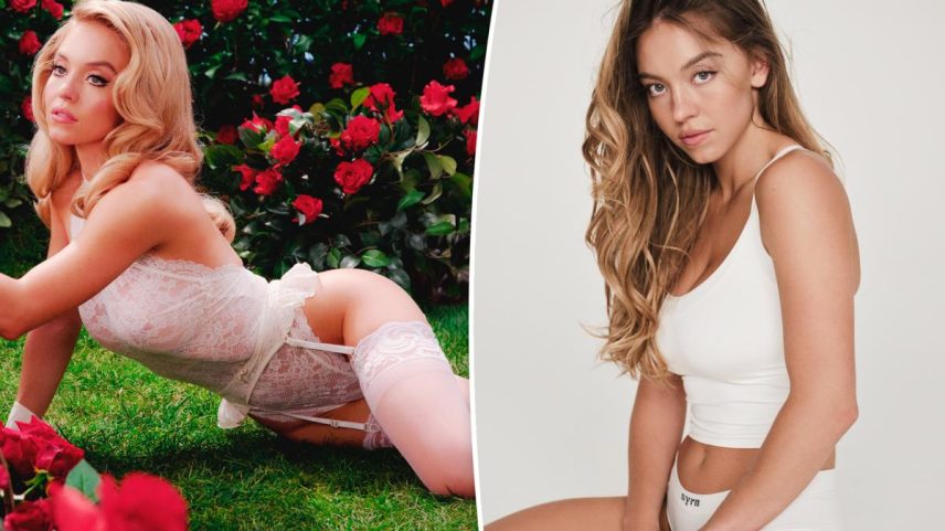 Sydney Sweeney poses in pieces from her new lingerie line Syrn, launching Jan. 28.