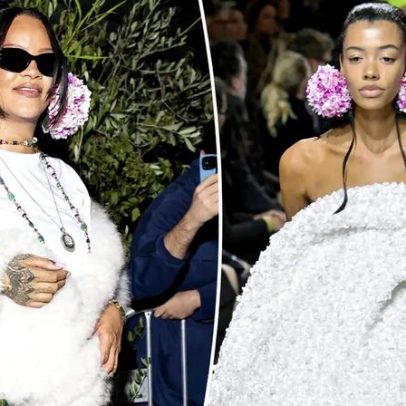 Rihanna é a primeira a usar peça floral da Dior direto da passarela