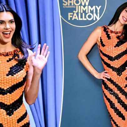 Kendall Jenner usa paetês Chanel com inspiração em tigre