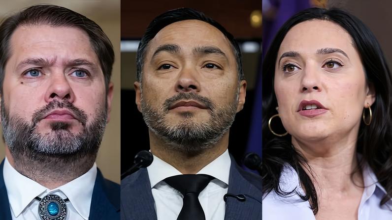 Lawmakers Ruben Gallego, Joaquin Castro and Yassamin Ansari.