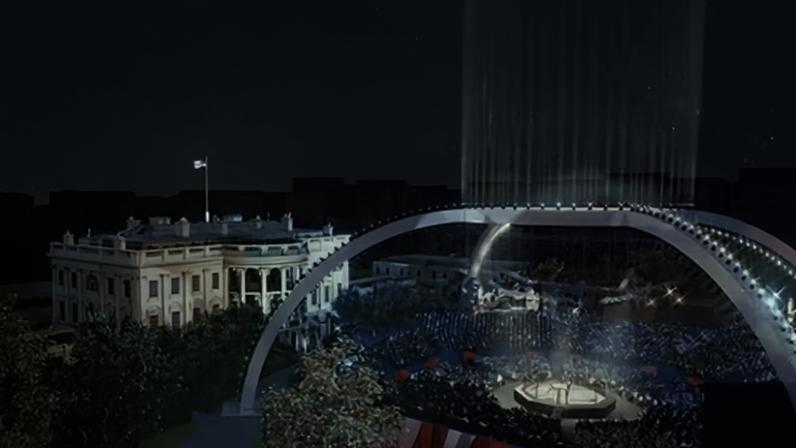 An artist's rendering of the UFC event to be held on the White House South Lawn in June 2026.