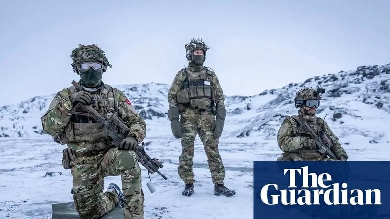Danish soldiers taking part in the Arctic Endurance military exercise in Greenland on 19 January. Photograph: EyePress News/Shutterstock