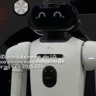 LG mostra robô CLOiD que coloca roupas na lavadora na CES 2026