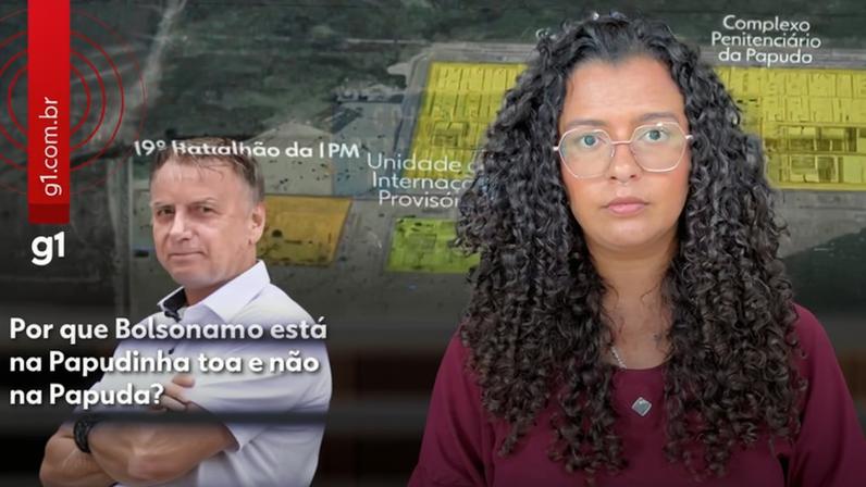 Gif mostra cela do complexo onde Bolsonaro está preso — Foto: Reprodução