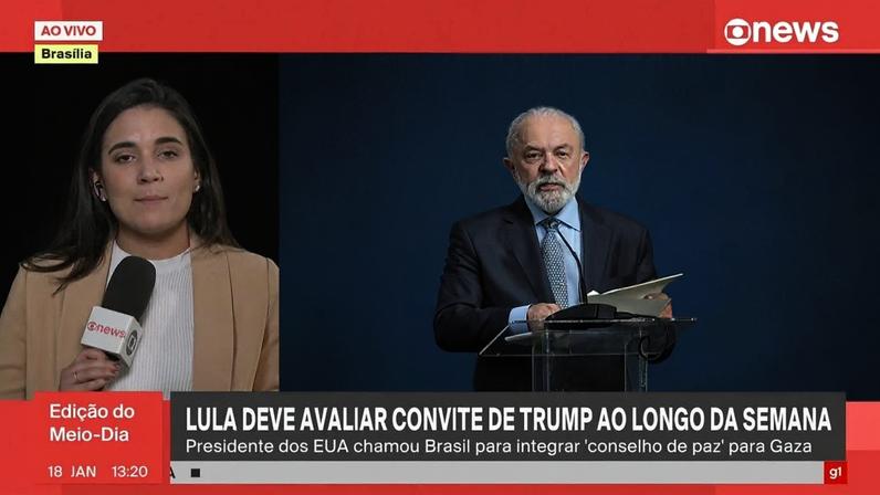 Lula deve avaliar convite de Trump para Brasil integrar o conselho de paz para Gaza ao longo da semana
