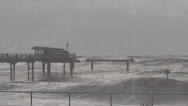 The force of the waves stirred up by Storm Ingrid caused part of Teignmouth’s Victorian pier to collapse into the sea on Saturday