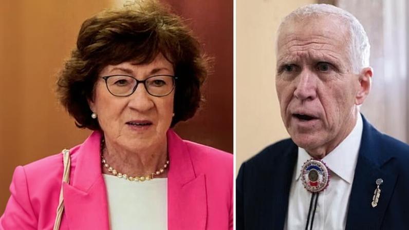 Republican senators Susan Collins and Thom Tillis have shown their support for their Democratic colleague Mark Kelly.
