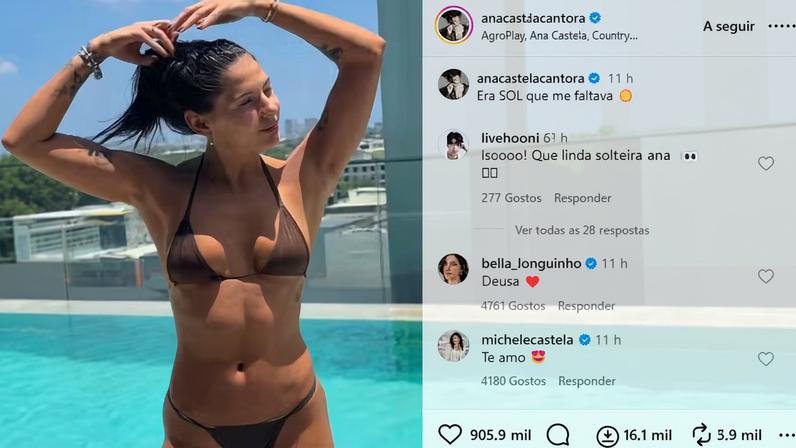 De biquíni, Ana Castela ganha comentário sugestivo do influencer coreano Sunghoon Jang e agita a web — Foto: Reprodução/Instagram