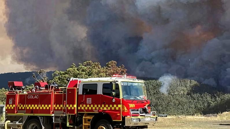 A Carlisle River Fire Brigade truck. All visitor sites in the Great Otway national park and Victoria’s state forests have been closed until further notice with severe heat forecast.