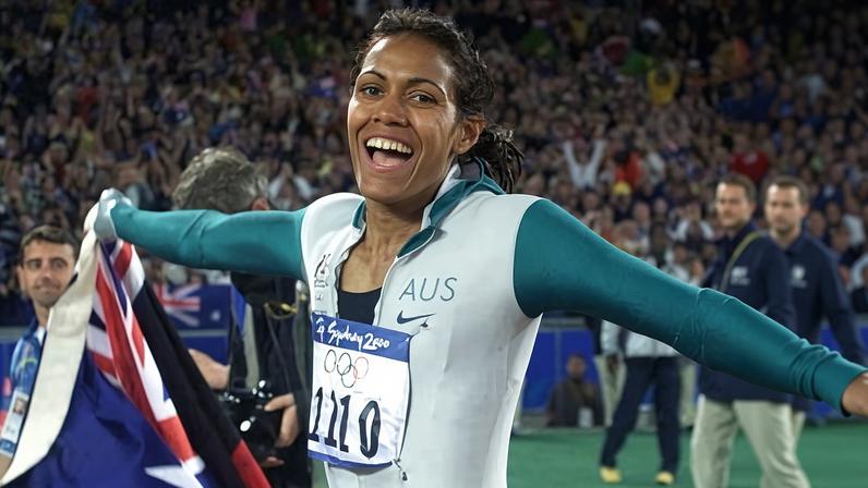 Cathy Freeman at the Sydney 2000 Olympics. The sprint star has been appointed a Companion of the Order of Australia for her athletic achievements and her work on reconciliation.