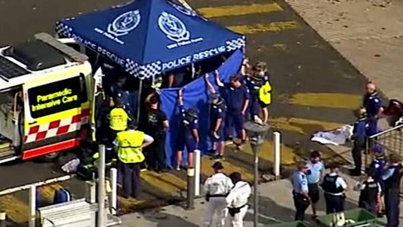 Emergency responders at Shark beach in Nielsen Park, Vaucluse in Sydney, where a boy was attacked by a shark at 4.20pm on Sunday.