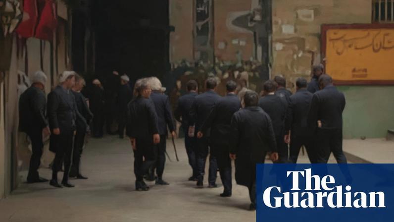 A screengrab from images posted on social media shows Iranian security forces using teargas to disperse demonstrators in the Tehran bazaar on Tuesday.