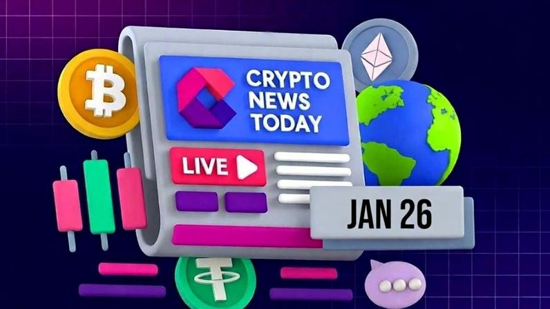 Follow up to the hour updates on what is happening in crypto today, January 26 Market movements, crypto news, and more!