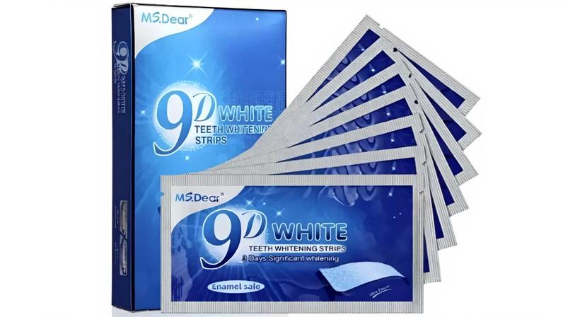 Fita de clareamento dental 9D White Teeth Whitening Strips. Foto: VM Global Trade/Divulgação