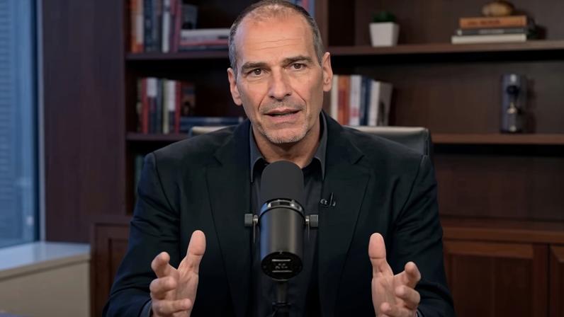 A screengrab of an AI-generated image of ‘Yanis Varoufakis’ from a deepfake video on YouTube.