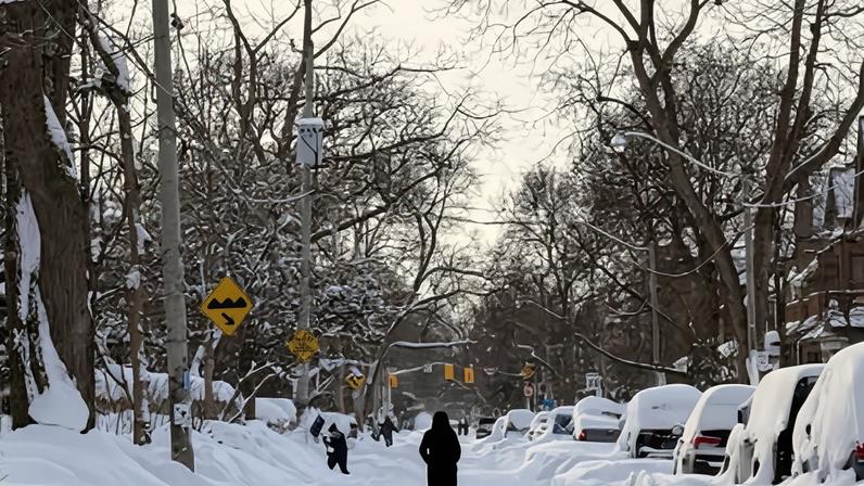 Snow in Toronto.