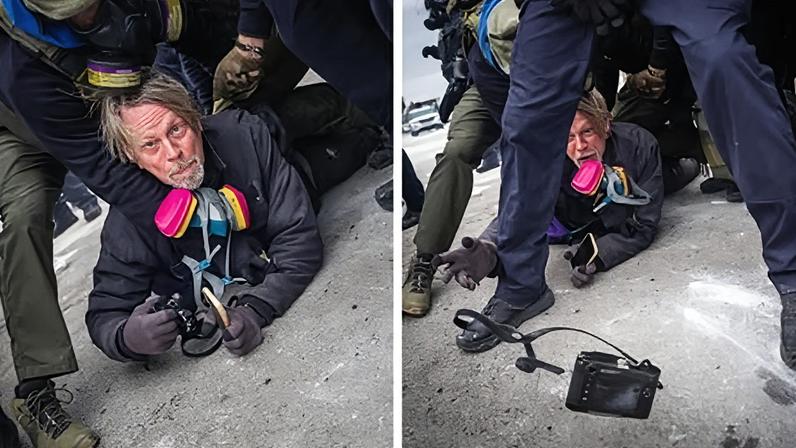Last week, the independent photographer John Abernathy was tackled to the ground by ICE agents during a protest in Minneapolis