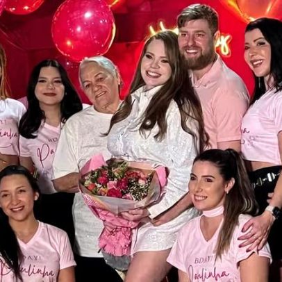 Paulinha Leite completa 36 anos com festa surpresa e limousine