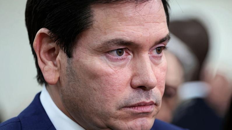 U.S. Secretary of State Marco Rubio looks on on the day of a briefing for the House of Representatives on the situation in Venezuela, on Capitol Hill in Washington, D.C., U.S., January 7, 2026. REUTERS/Evelyn Hockstein