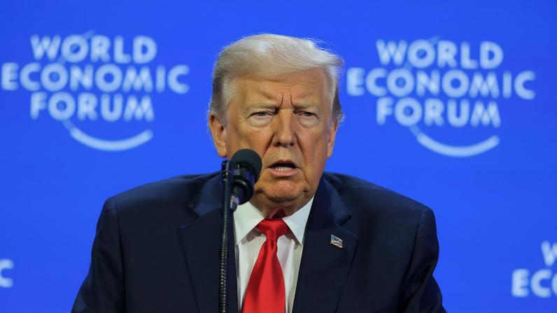U.S. President Donald Trump attends the 56th annual World Economic Forum (WEF) meeting in Davos, Switzerland, January 21, 2026. REUTERS/Denis Balibouse